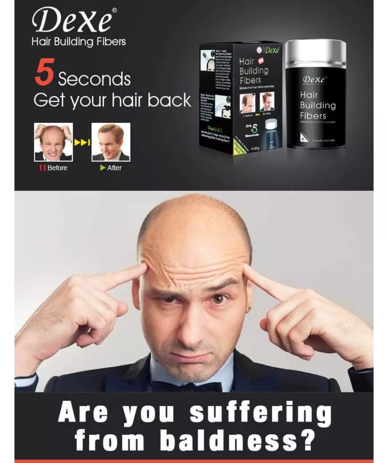 Dexe Hair Building Fiber Powder Dexe增髮纖維粉