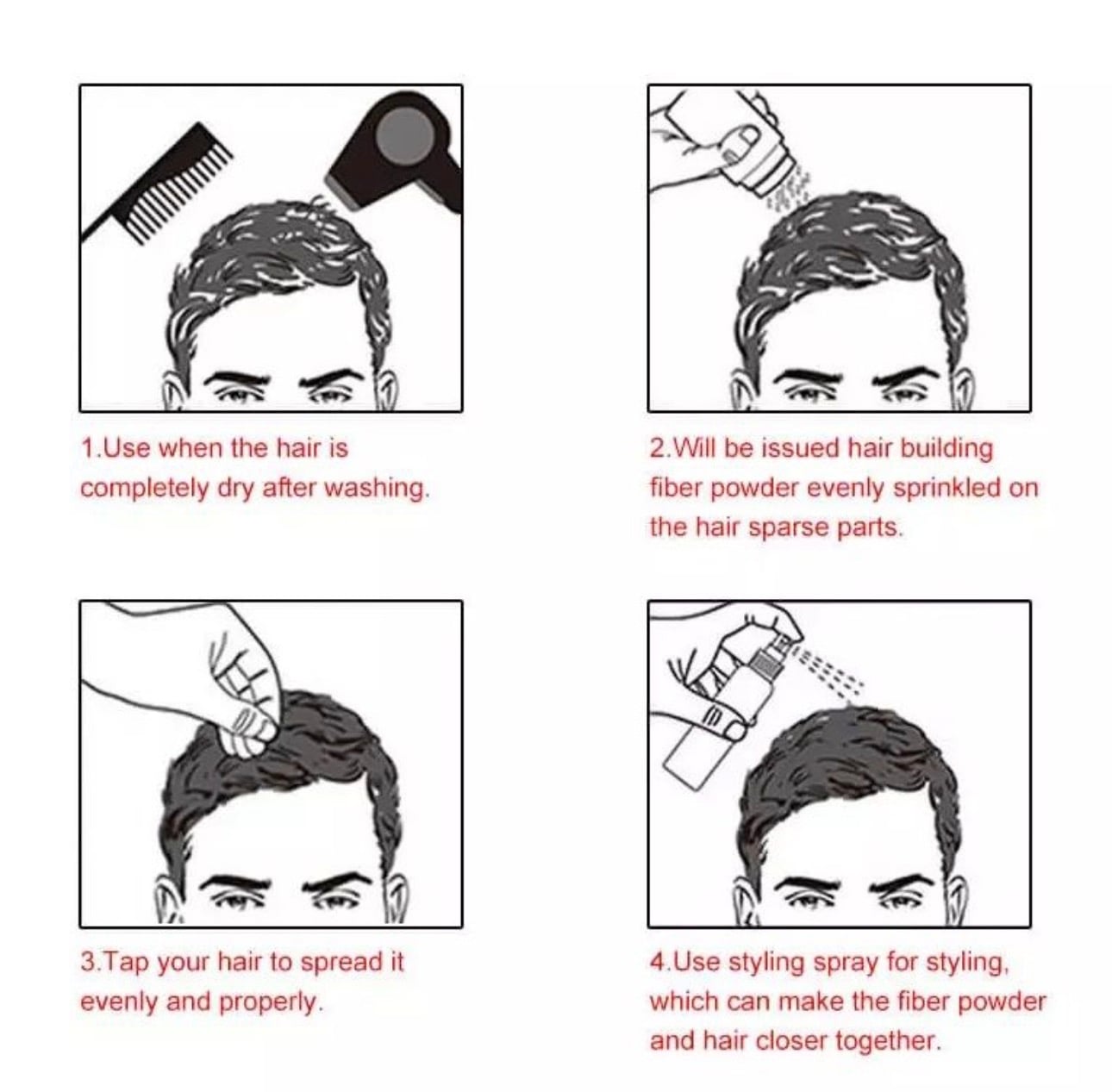 Dexe Hair Building Fiber Powder Dexe增髮纖維粉