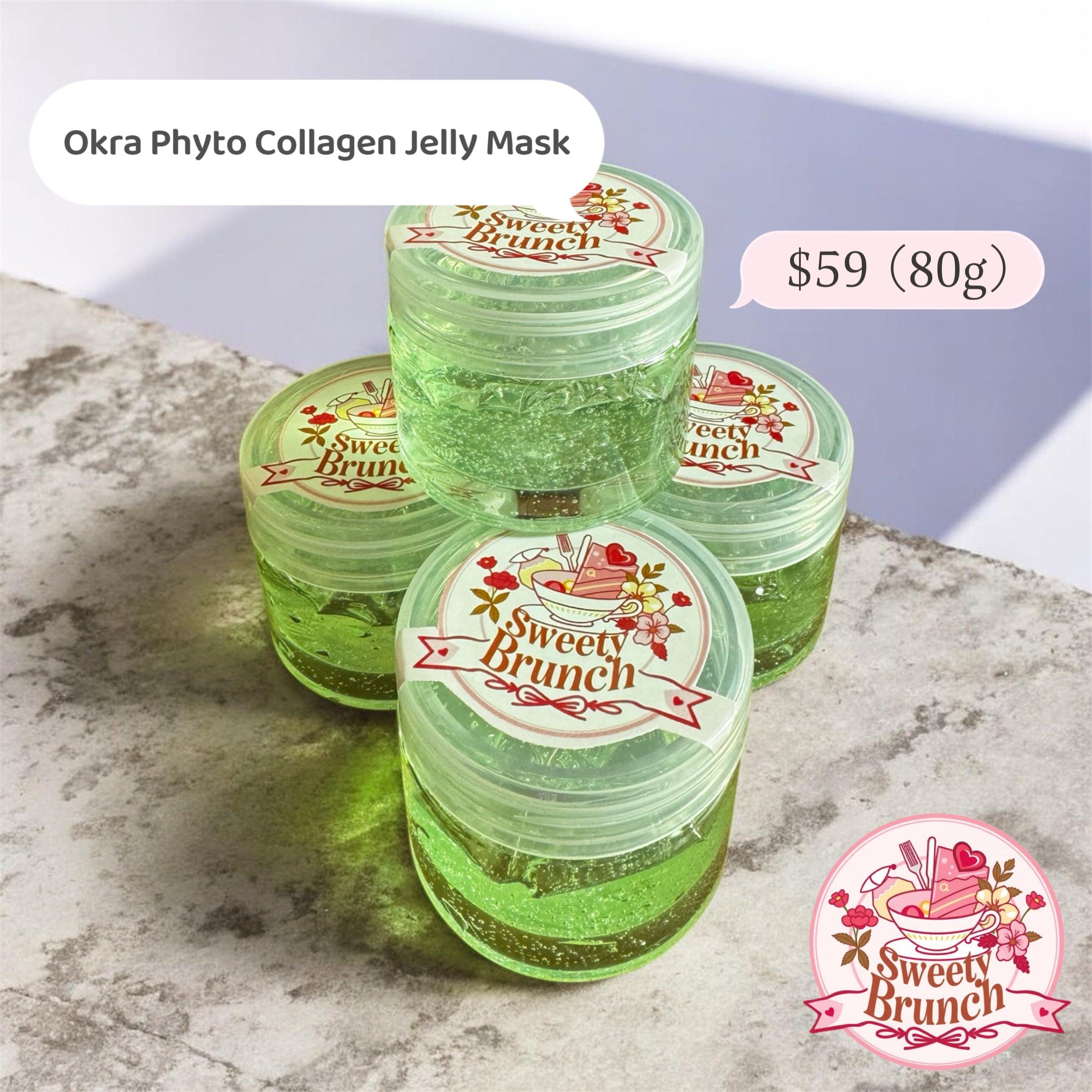 Okra Phyto Collagen Jelly Mask 秋葵植物膠原果凍面膜 80g